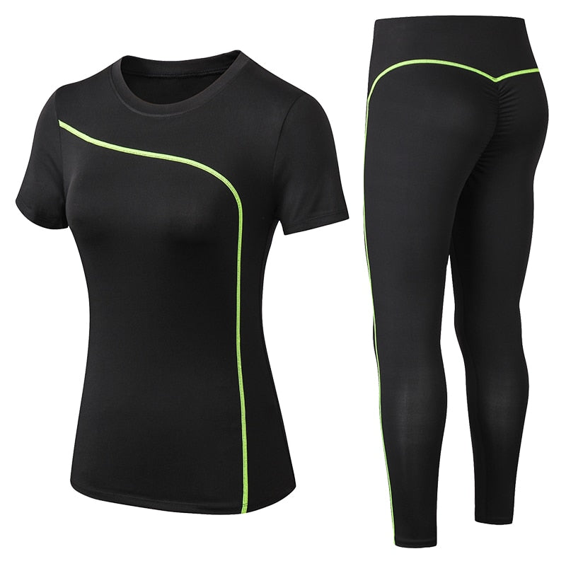 AOMshop - Yoga Set Quick Dry 2 Pièces pour Femme - Tenue de Sport en Plein Air pour la Fitness en Grande Taille light green China