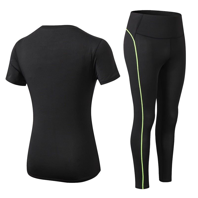 AOMshop - Yoga Set Quick Dry 2 Pièces pour Femme - Tenue de Sport en Plein Air pour la Fitness en Grande Taille