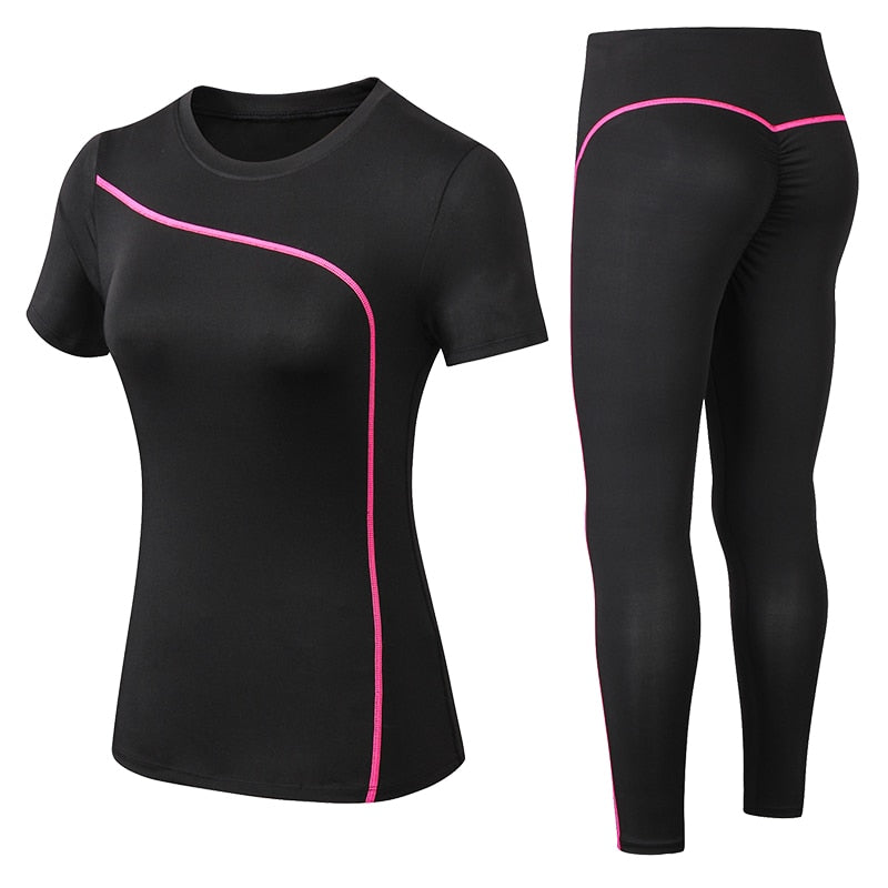 AOMshop - Yoga Set Quick Dry 2 Pièces pour Femme - Tenue de Sport en Plein Air pour la Fitness en Grande Taille