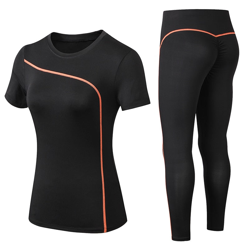 AOMshop - Yoga Set Quick Dry 2 Pièces pour Femme - Tenue de Sport en Plein Air pour la Fitness en Grande Taille Orange China