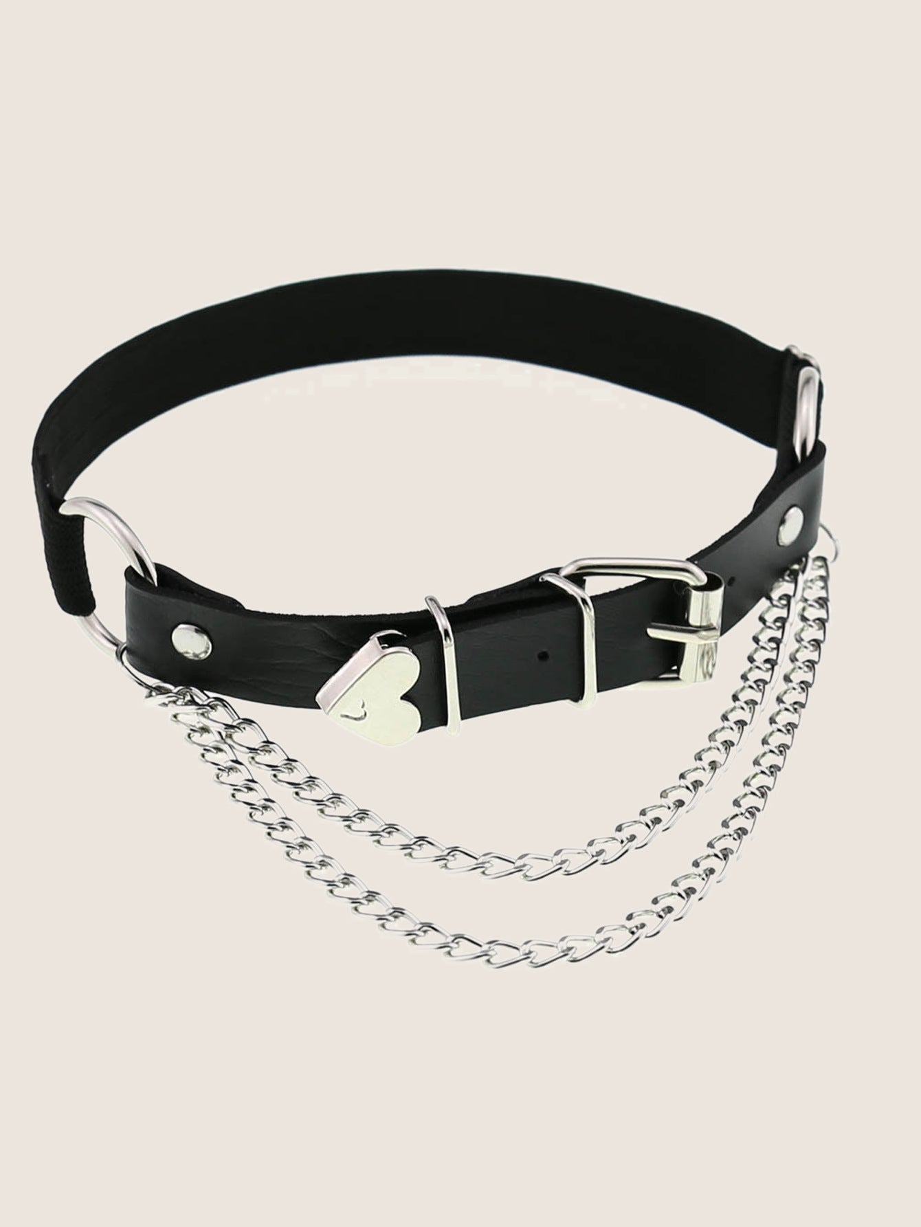 Acheter le Sex Heart Chain Elastic Leather Irregular Garter Belt - AOMshop