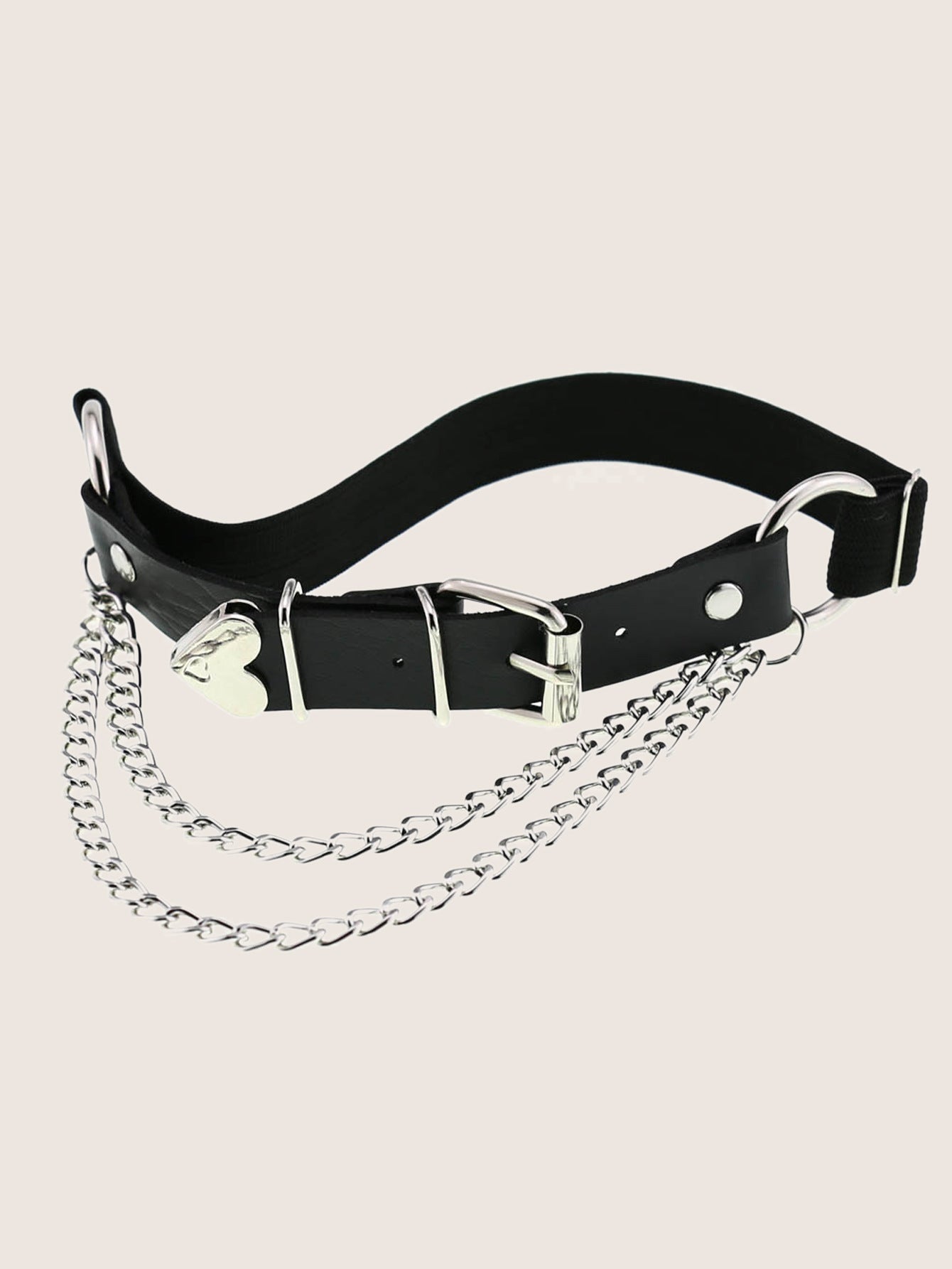 Acheter le Sex Heart Chain Elastic Leather Irregular Garter Belt - AOMshop