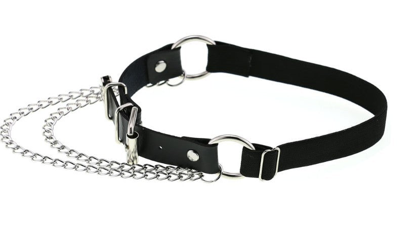 Acheter le Sex Heart Chain Elastic Leather Irregular Garter Belt - AOMshop