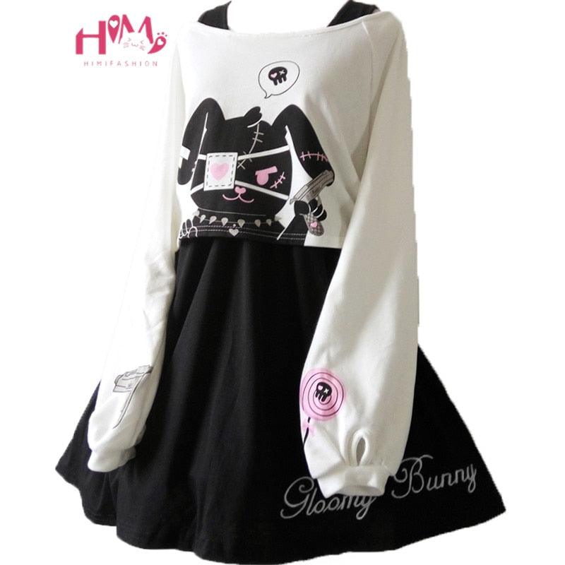 Acheter une Robe de Lapin Kawaii Lolita Japonaise 2022 en Deux Pièces