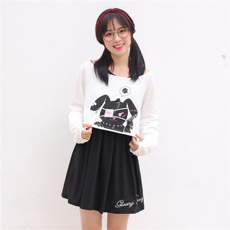 Acheter une Robe de Lapin Kawaii Lolita Japonaise 2022 en Deux Pièces