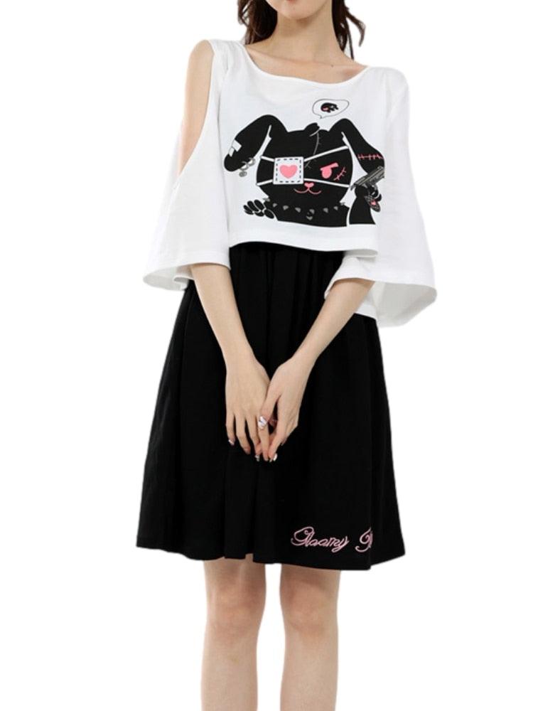 Acheter une Robe de Lapin Kawaii Lolita Japonaise 2022 en Deux Pièces Short Sleeve