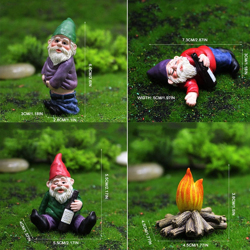 Achetez 4 figurines Miniatures de Nains de Jardin pour Décoration