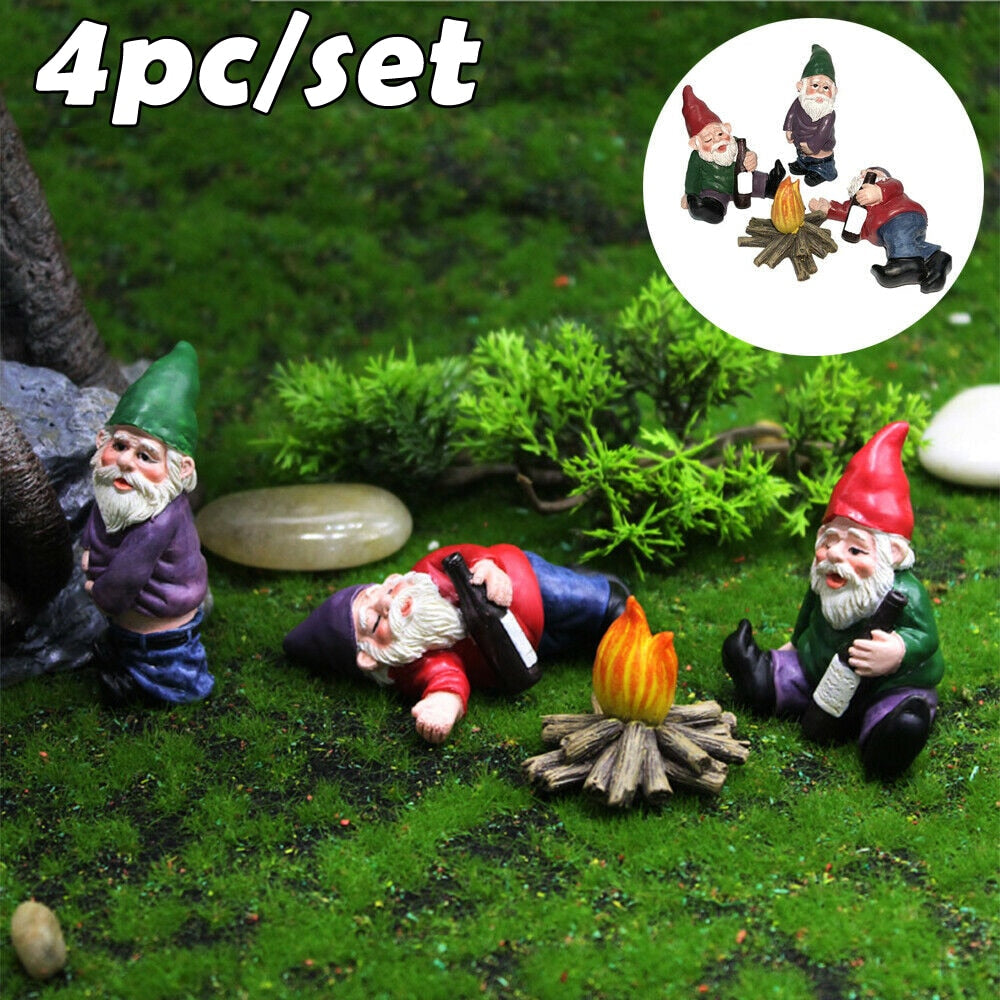 Achetez 4 figurines Miniatures de Nains de Jardin pour Décoration