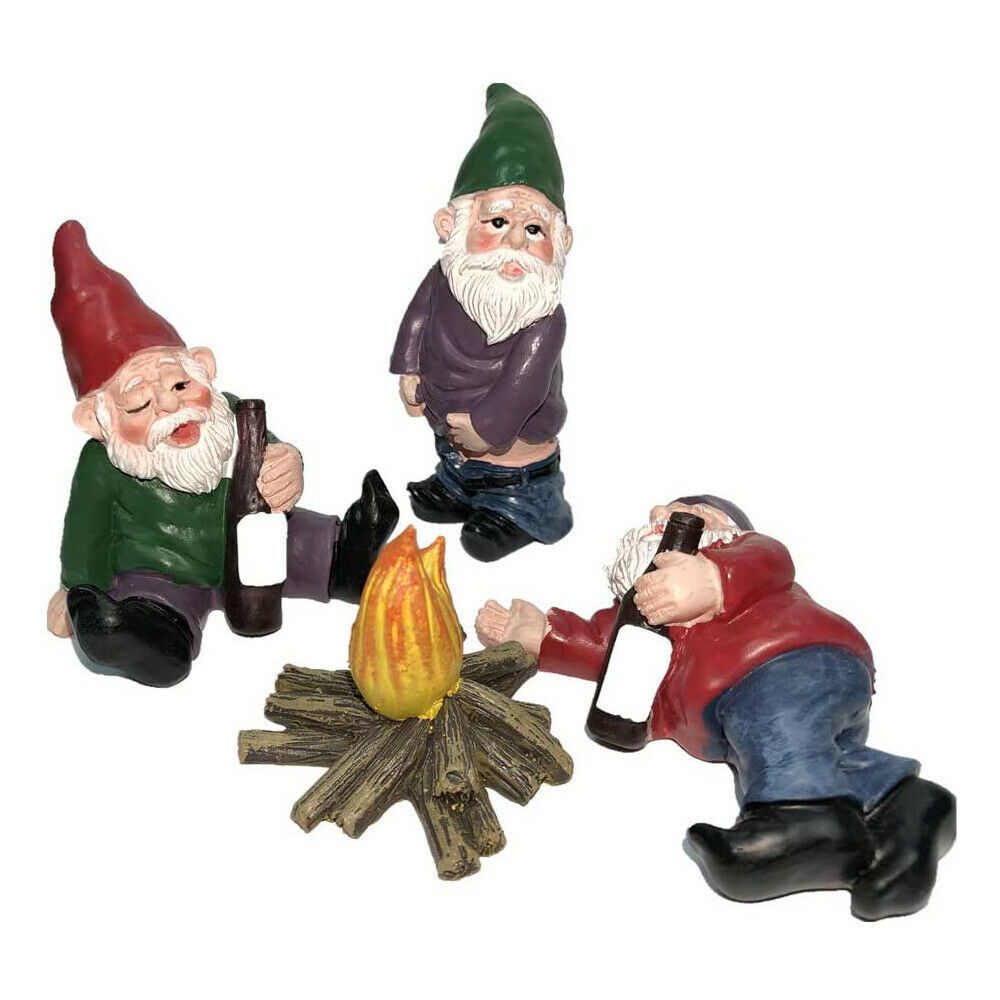 Achetez 4 figurines Miniatures de Nains de Jardin pour Décoration A 4pcs