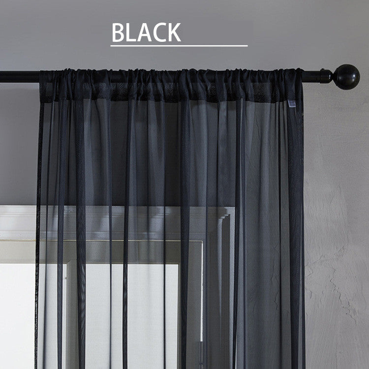 Achetez des écrans de fenêtre en coton et lin de qualité sur AOMshop Black