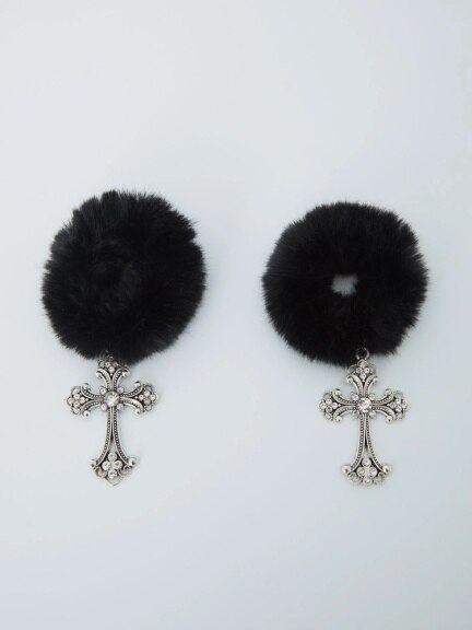 "Achetez des élastiques pour cheveux en fourrure avec strass chez AOMshop"