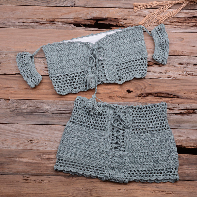 "Achetez en ligne le bikini bohème en crochet pour femmes - AOMshop" Lake Green