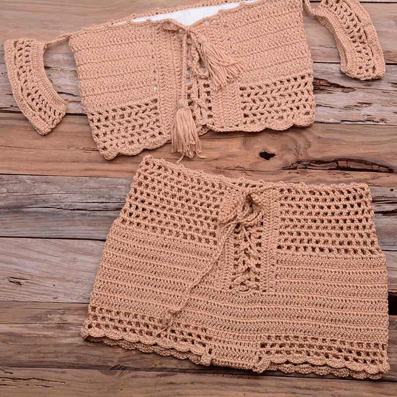 "Achetez en ligne le bikini bohème en crochet pour femmes - AOMshop"