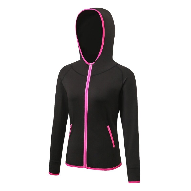 Achetez la Veste de Course pour Femme 2020 avec Zip et Capuche | AOMshop black red