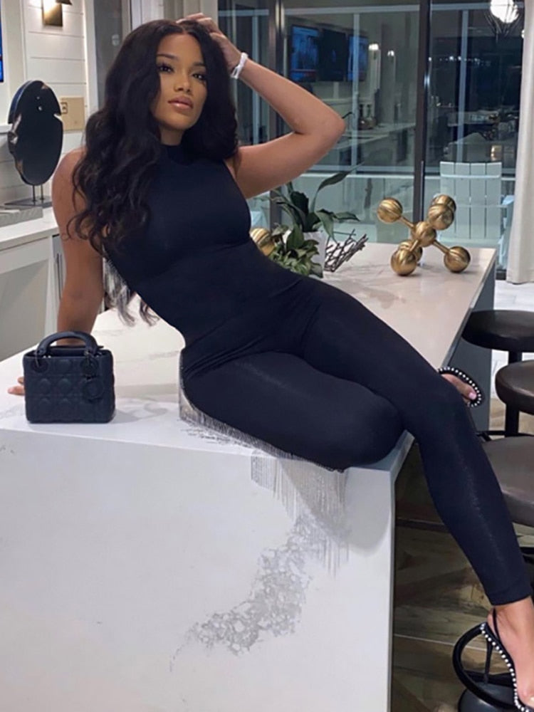 "Achetez la combinaison d'été Sibybo noire pour femmes chez AOMshop" Black