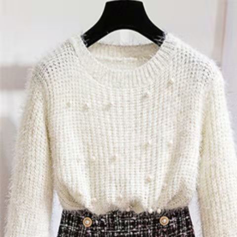 Achetez le meilleur Two-piece Beaded Sweater Skirt chez AOMshop