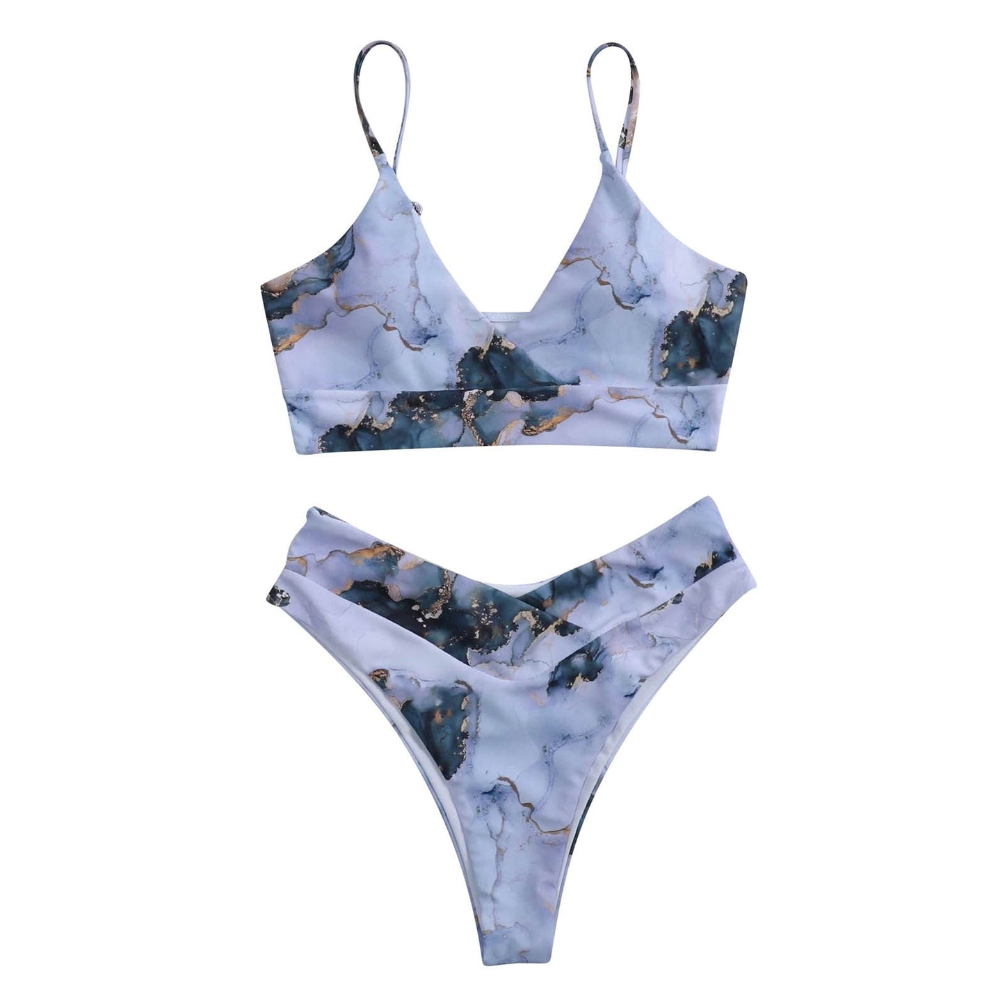 "Achetez le meilleur bikini Marble Blooming chez AOMshop" Blue