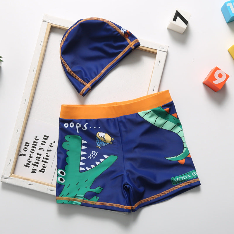"Achetez le meilleur ensemble de shorts de bain Cartoon Dinosaur sur AOMshop" Dark blue