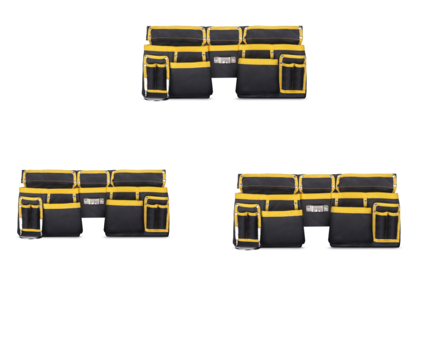 Achetez le sac à outils Oxford épais pour ceinture AOMshop Black Double hook 3pcs