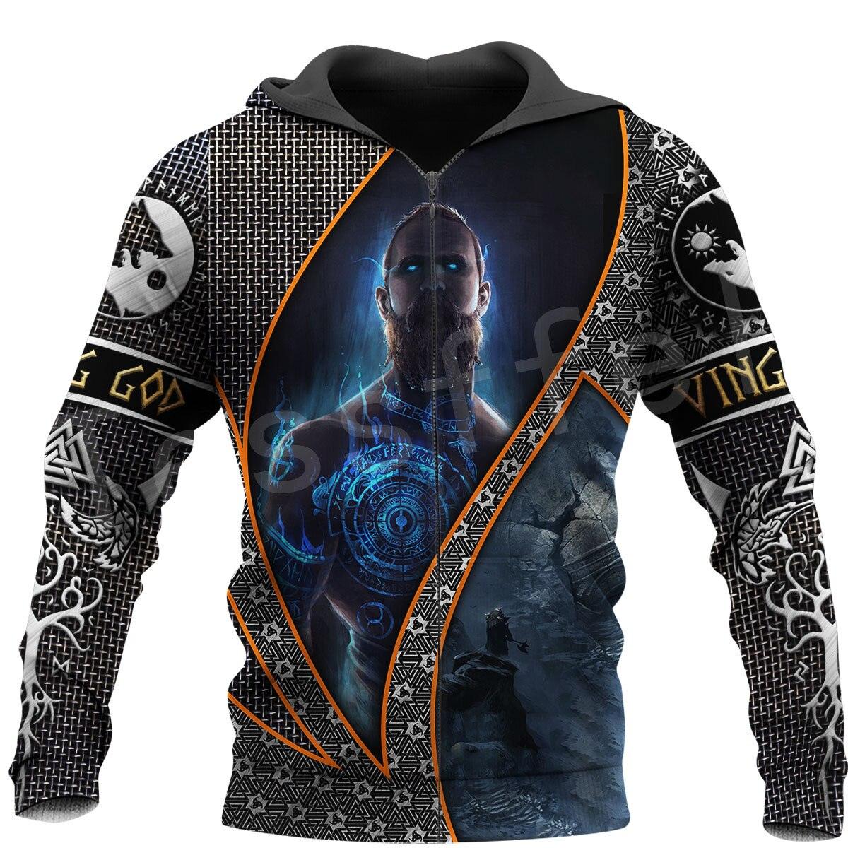 Achetez le sweatshirt à capuche viking 3D Tessffel pour hommes et femmes