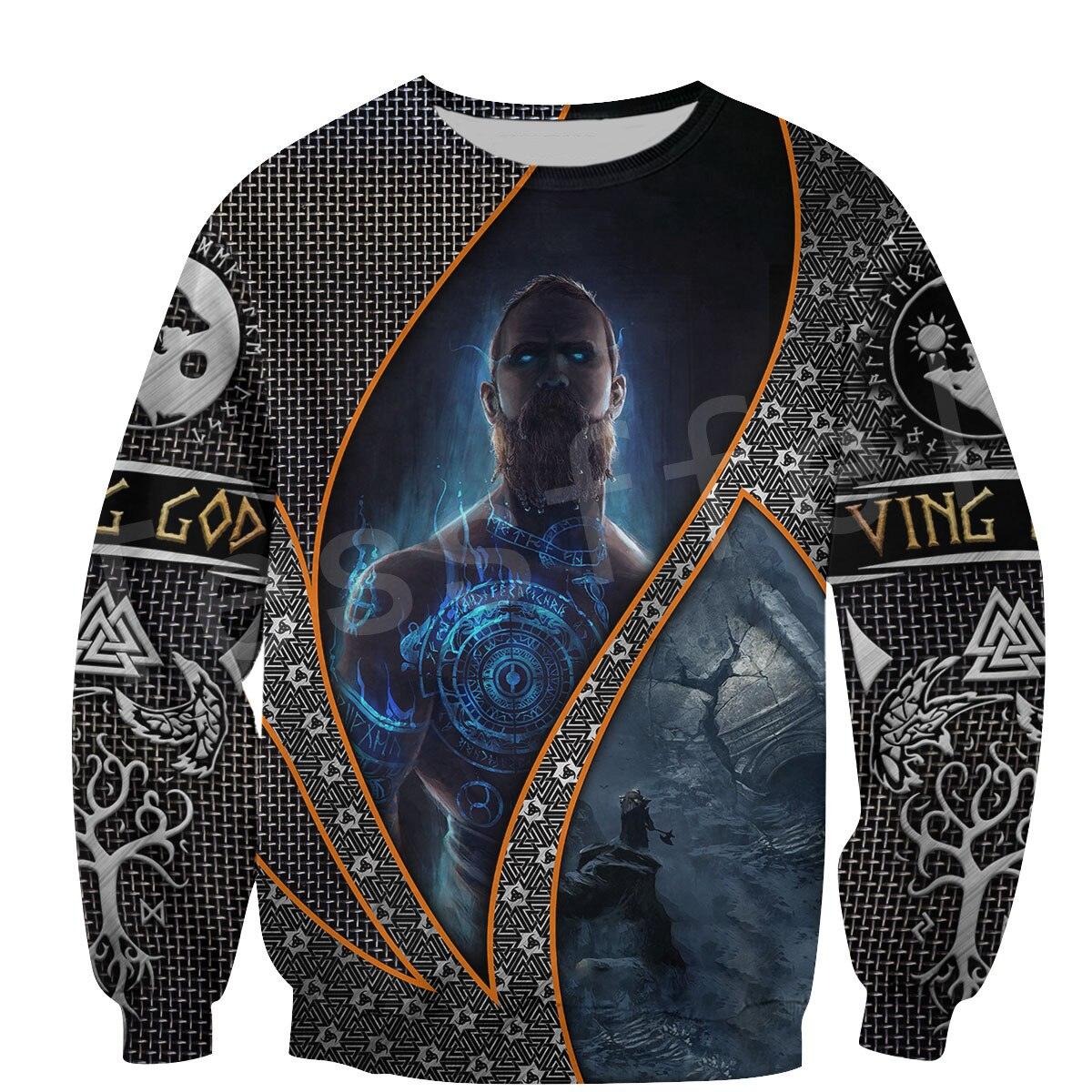 Achetez le sweatshirt à capuche viking 3D Tessffel pour hommes et femmes sweatshirts