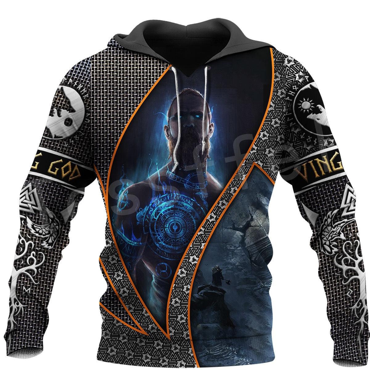 Achetez le sweatshirt à capuche viking 3D Tessffel pour hommes et femmes
