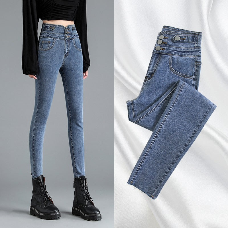 "Achetez les jeans taille haute pour femme - chez AOMshop"