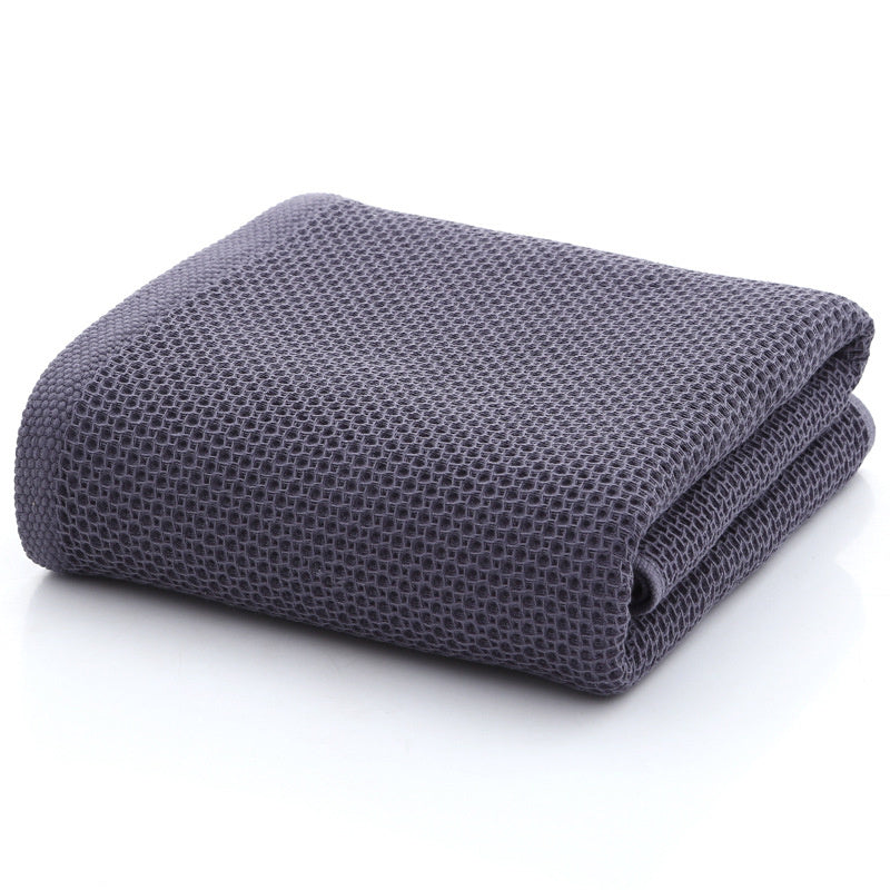 Achetez nos serviettes de visage en nid d'abeille 100% coton - AOMshop Blue 70x140cm
