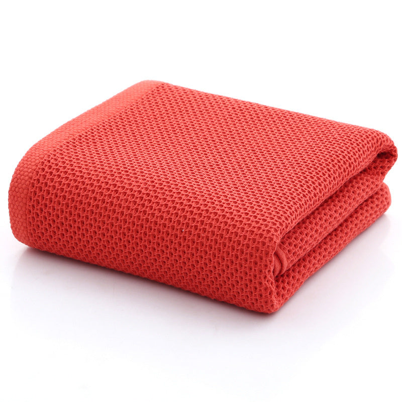 Achetez nos serviettes de visage en nid d'abeille 100% coton - AOMshop Red 70x140cm