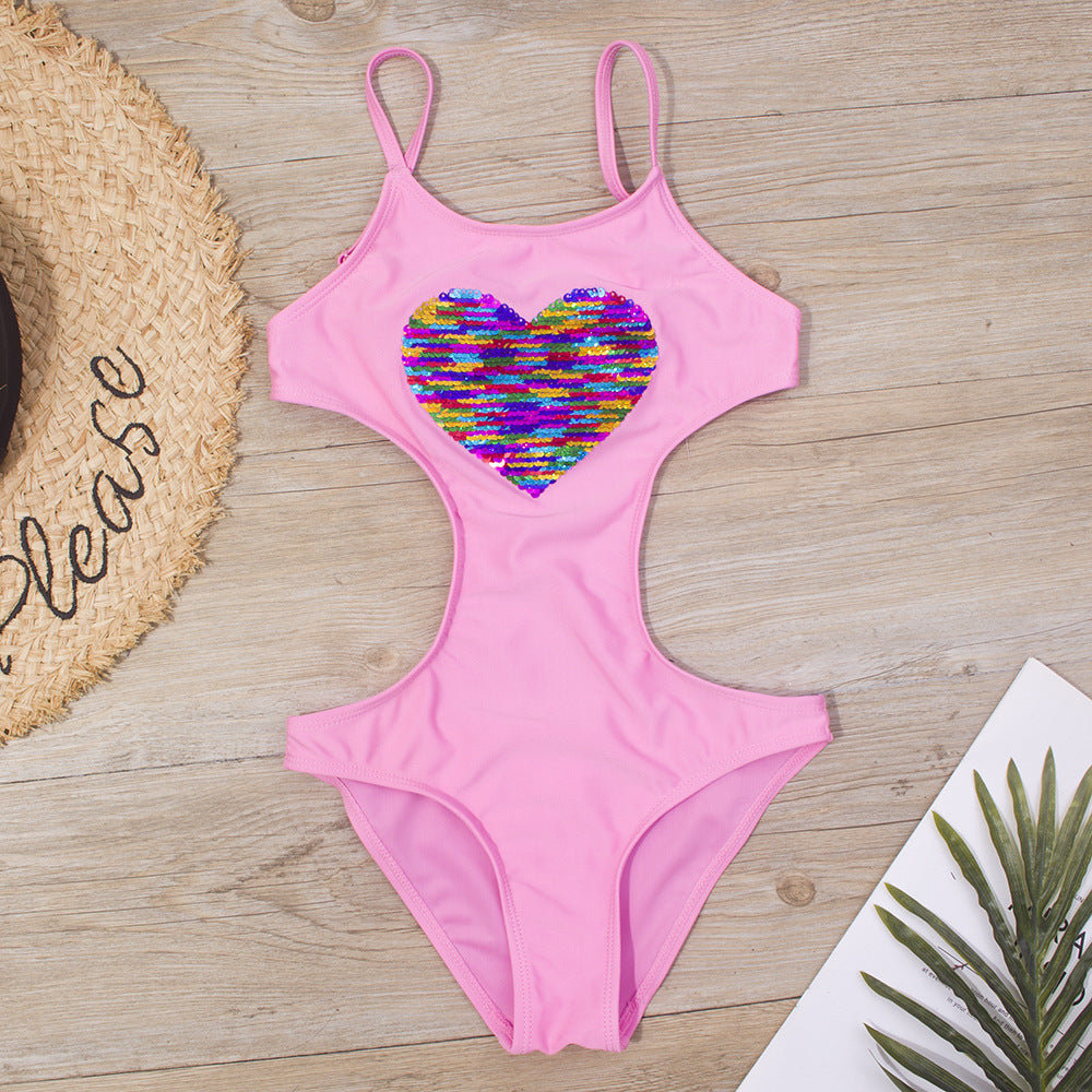 Achetez notre Peach Heart Adjustable One-piece Swimsuit pour fille | AOMshop