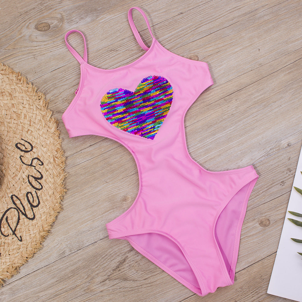 Achetez notre Peach Heart Adjustable One-piece Swimsuit pour fille | AOMshop