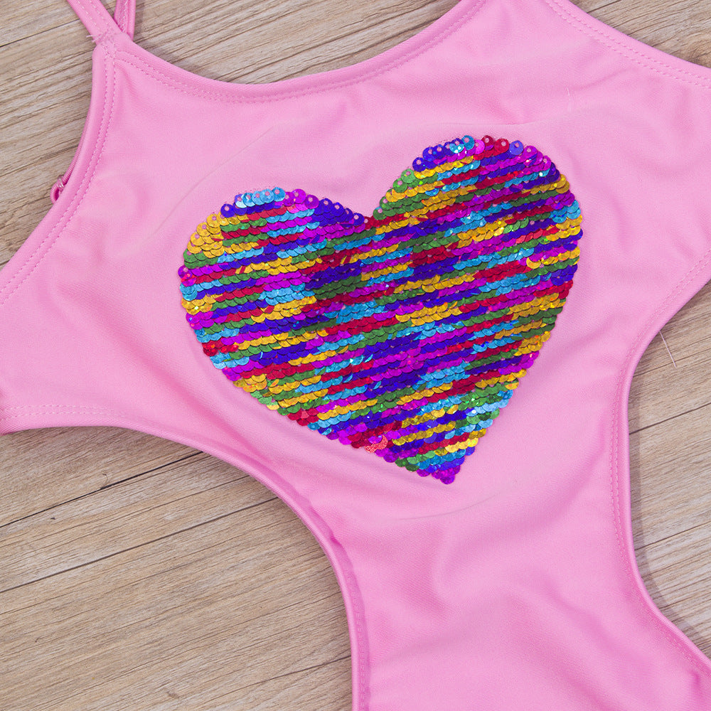 Achetez notre Peach Heart Adjustable One-piece Swimsuit pour fille | AOMshop