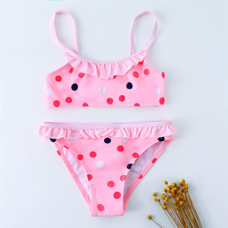 Achetez un maillot de bain tendance et mignon pour filles sur AOMshop Colored dots