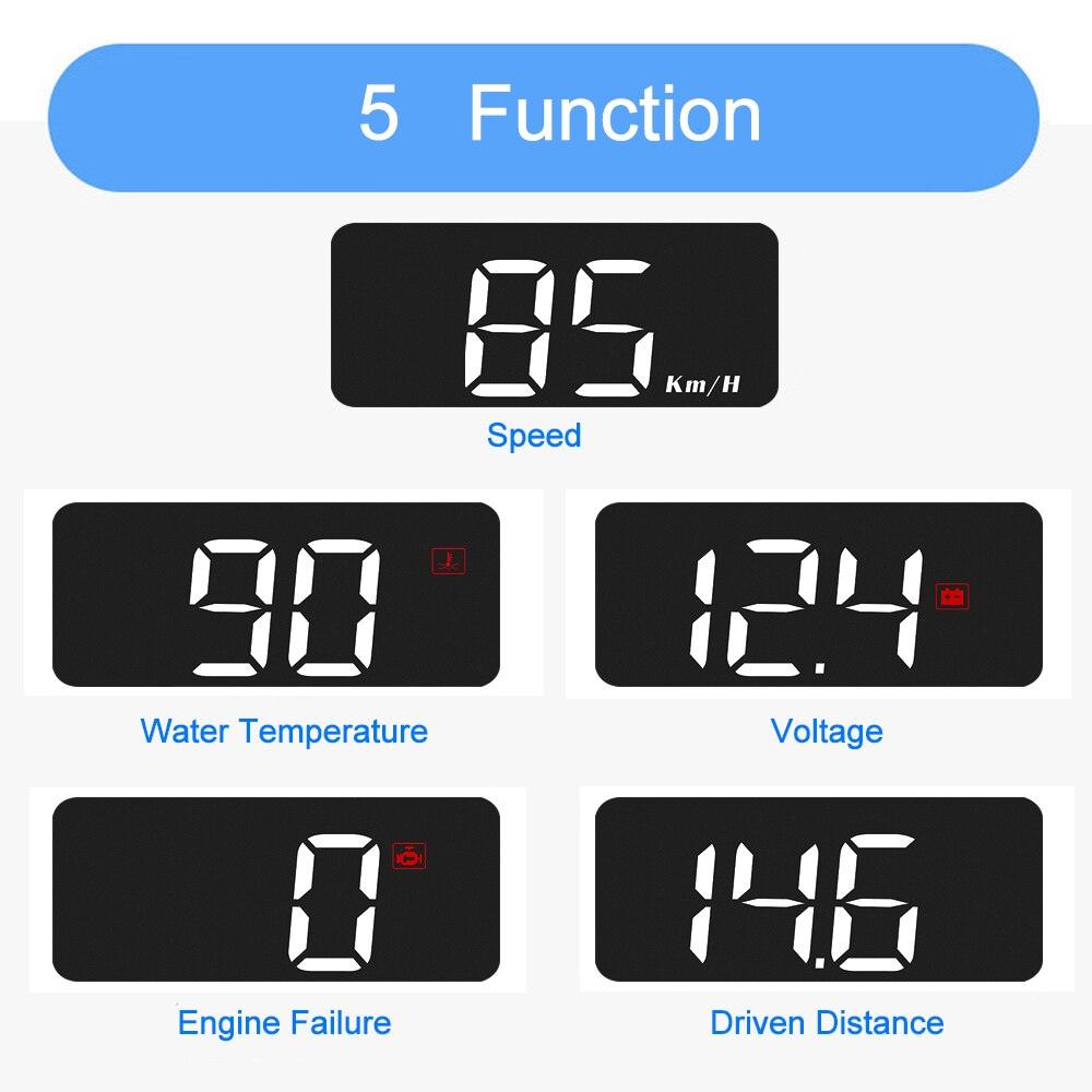 "Affichage tête haute de voiture avec OBD2 : vitesse, température et plus encore"