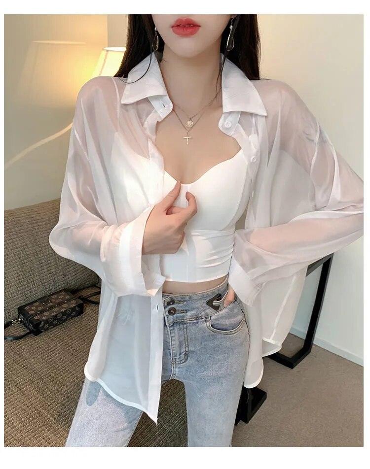 BOW Chemise Femme Blouse Manches Longues Décontractée Couleur Unie Été Mode