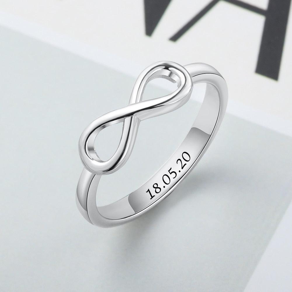 Bague Infinity Love Knot pour Femme Personnalisée