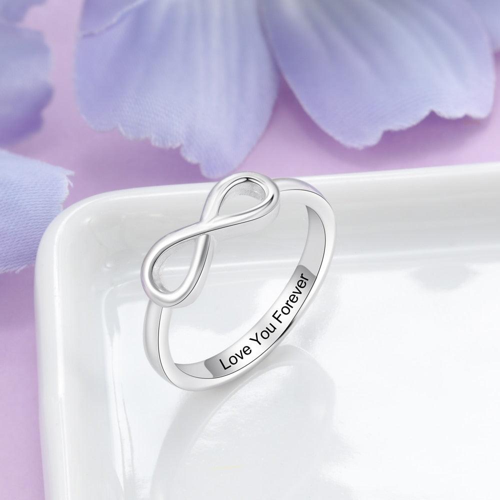 Bague Infinity Love Knot pour Femme Personnalisée