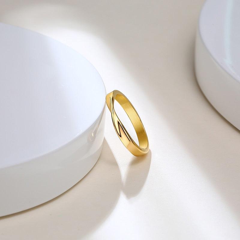 Bague Mobius Femme en Acier Inoxydable