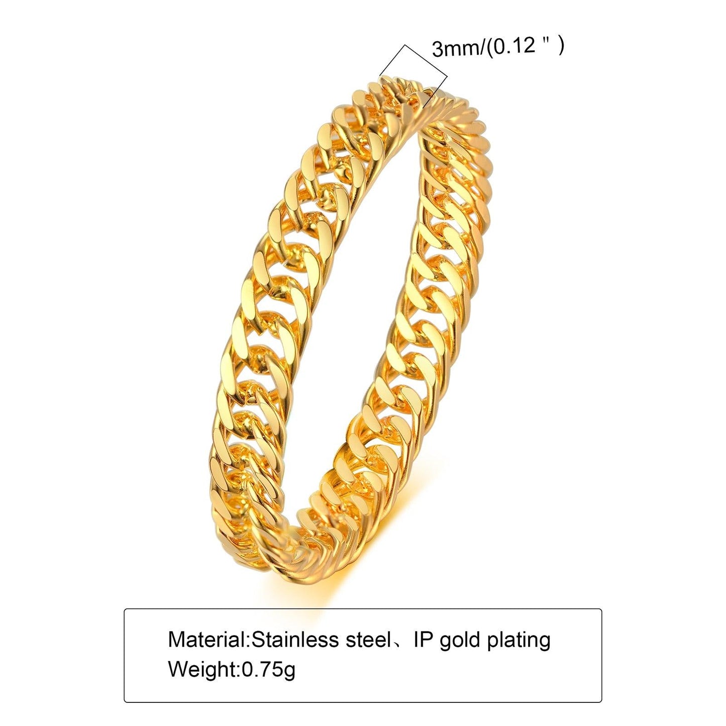 Bague Mobius Femme en Acier Inoxydable 395G gold