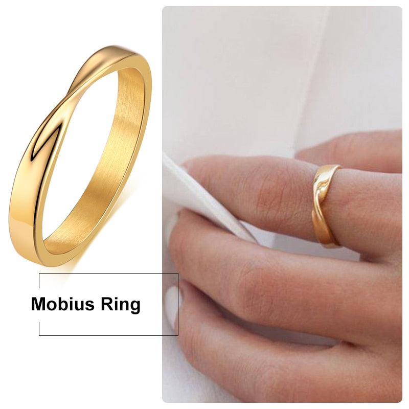Bague Mobius Femme en Acier Inoxydable