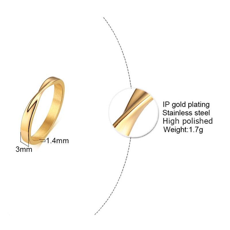 Bague Mobius Femme en Acier Inoxydable