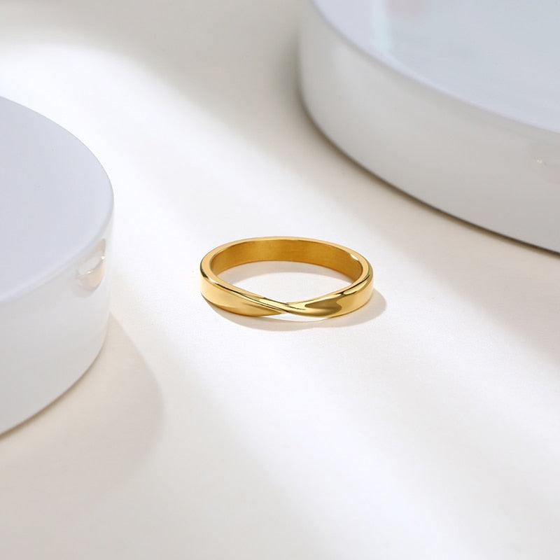 Bague Mobius Femme en Acier Inoxydable