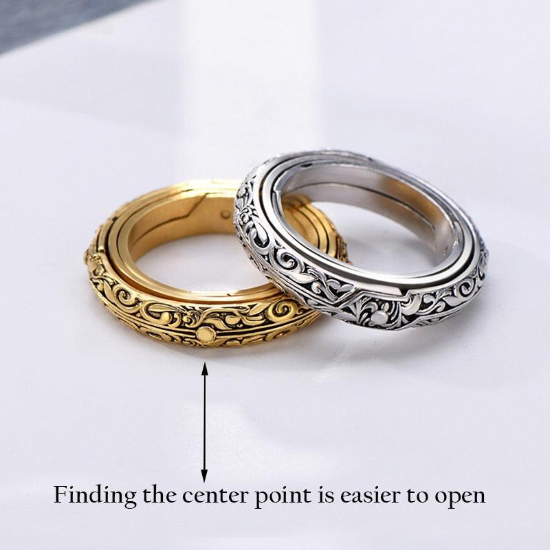 "Bague boule astronomie pour homme et femme en argent"