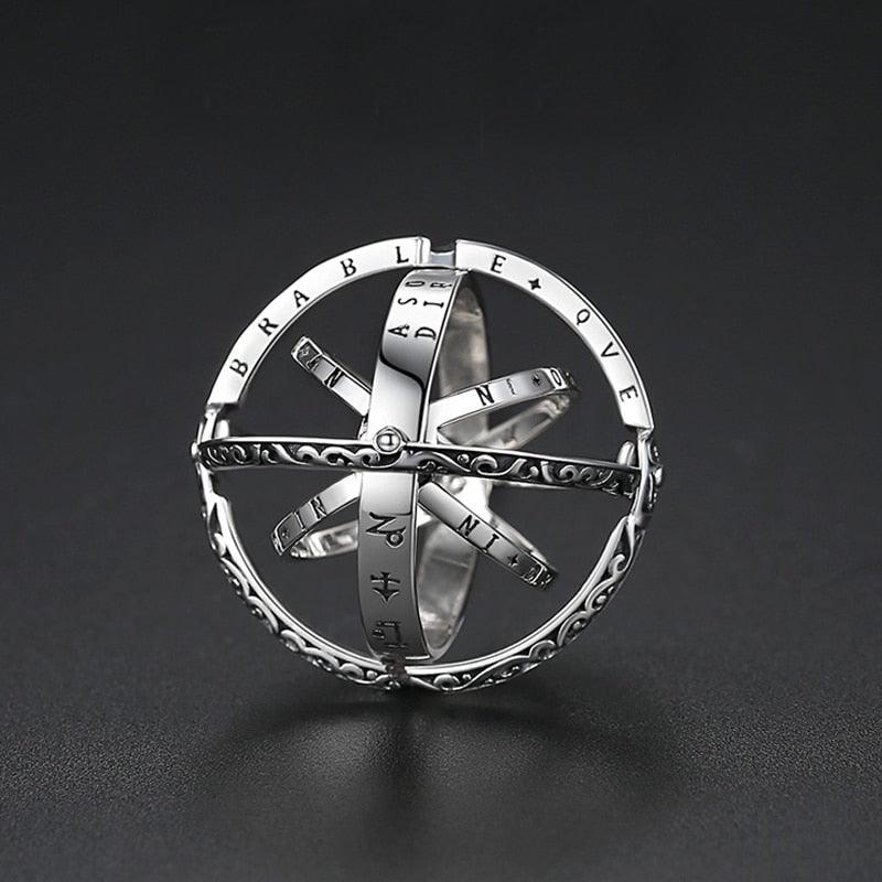 "Bague boule astronomie pour homme et femme en argent" Silver Ring