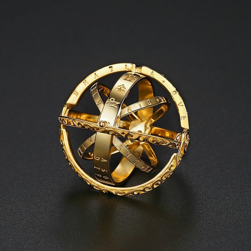 "Bague boule astronomie pour homme et femme en argent" Gold Ring