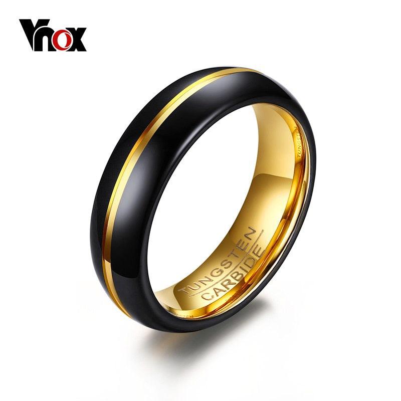 "Bague en carbure de tungstène noir pour homme - élégante et fine"