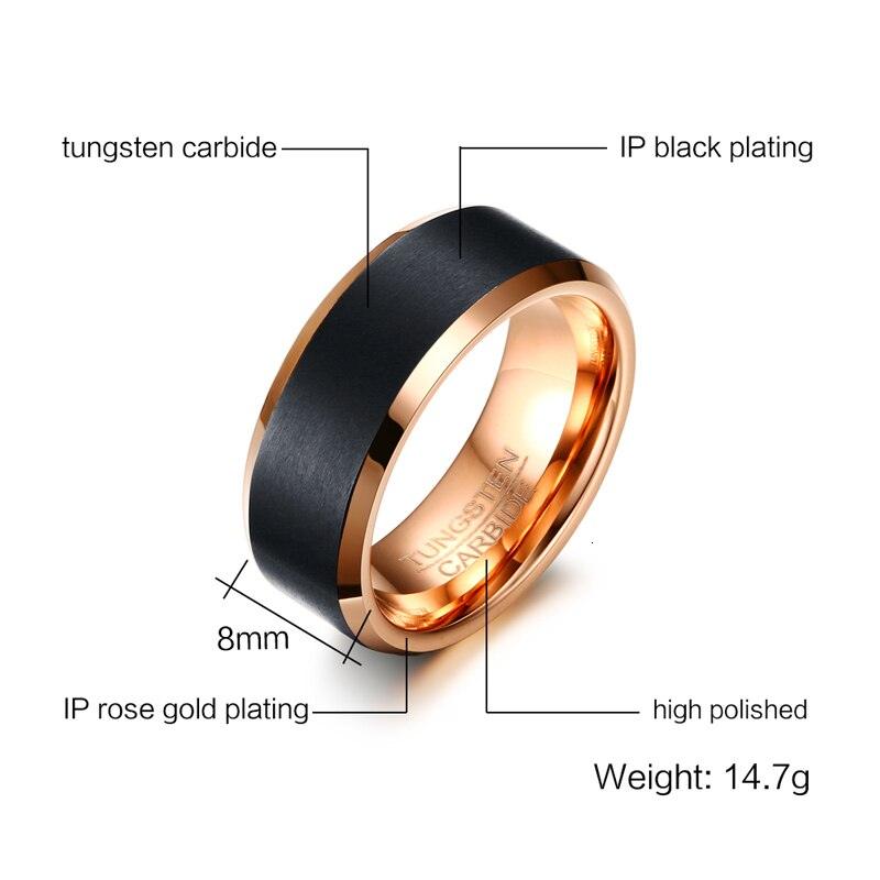 "Bague en carbure de tungstène pour homme Vnox