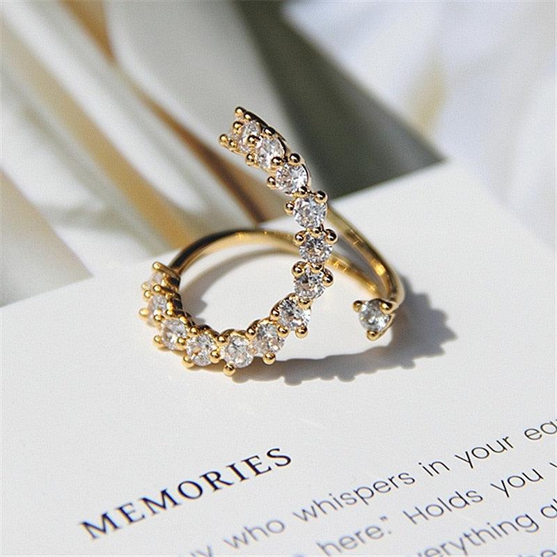 Bague micro incrustation réglable anneau mode exagéré Simple anneau femme bijoux