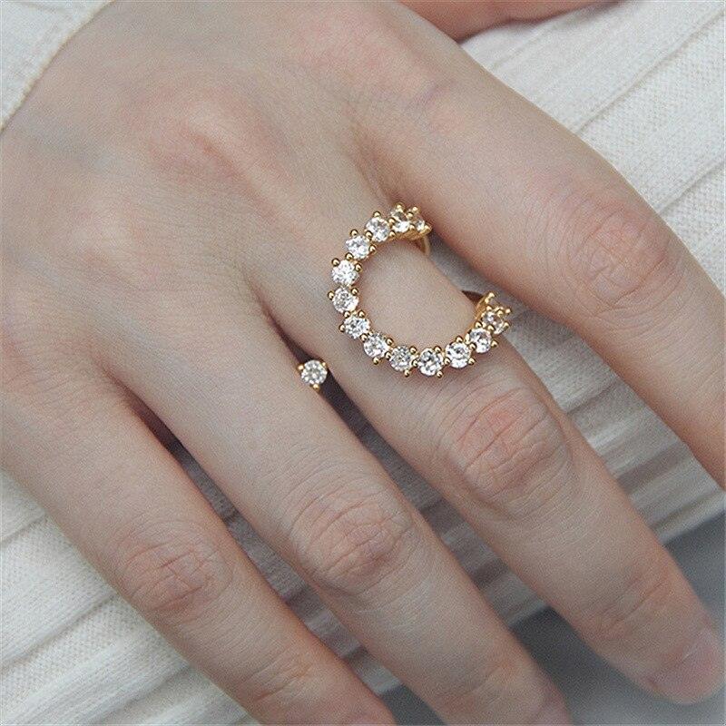 Bague micro incrustation réglable anneau mode exagéré Simple anneau femme bijoux