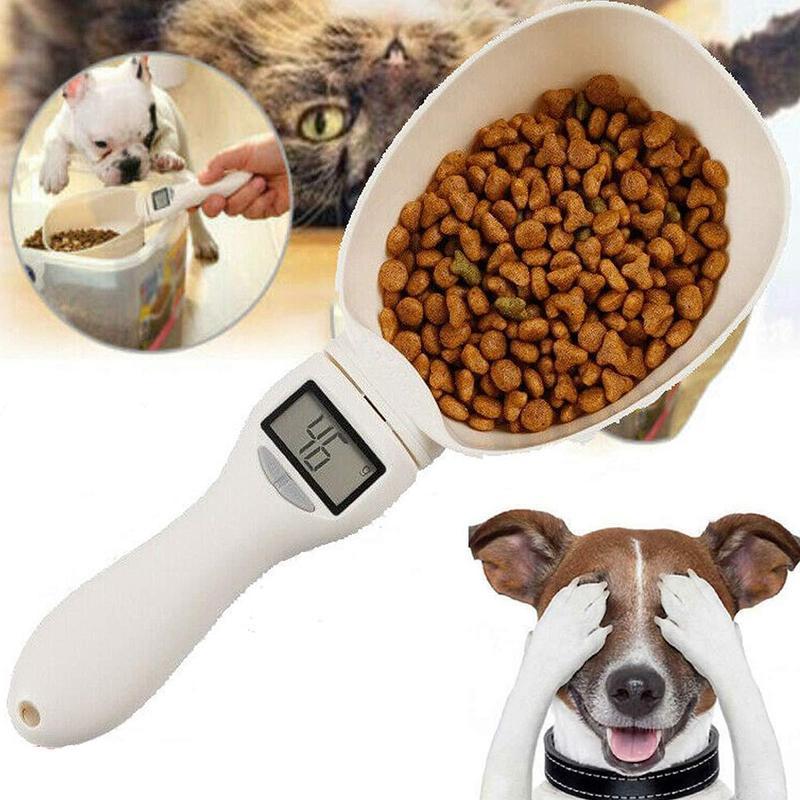 Balance de mesure de nourriture pour animaux de compagnie avec cuillère doseuse LED